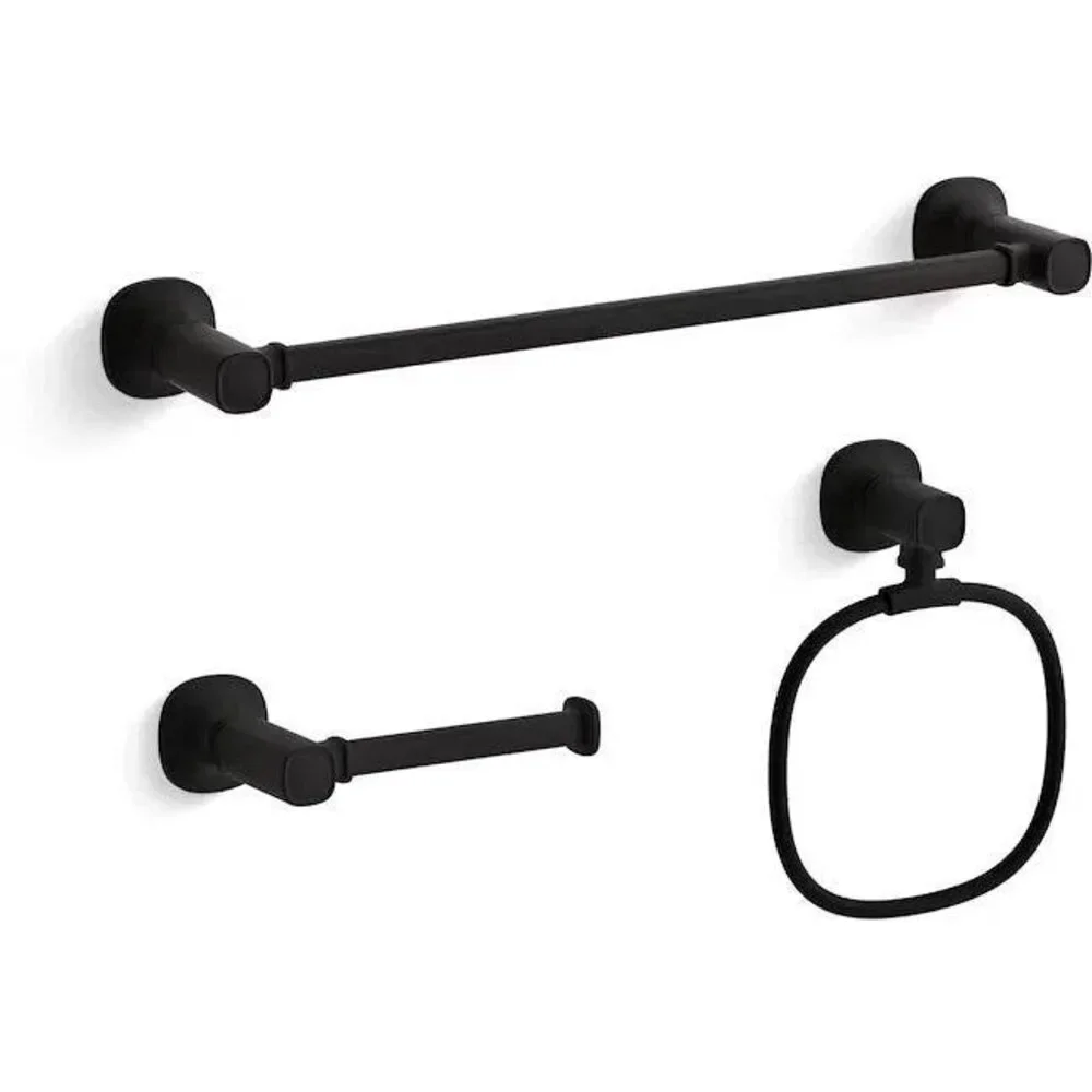 Kohler Terzet 3-Piece Bathroom Accessories Set, Matte Black